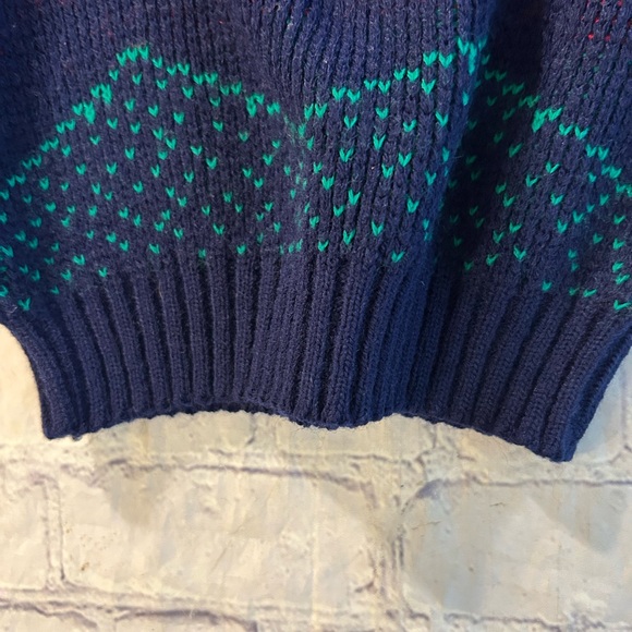 VINTAGE HOT FUDGE BABY/TODDLER FLIGHT CLUB AIRPLANE SWEATER NAVY/RED/GREEN - Picture 4 of 8